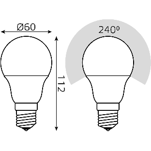 Лампа светодиодная Gauss 102502210-M 10Вт цок.: E27 груша 220B св. свеч. бел. нейт. A60 (упак.: 10 шт)