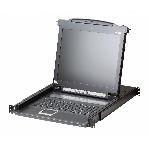 ЖК-монитор 17' с клавиатурой, выдвижной, 1U, RAL 7021 Console with LCD screen 17', фото 1