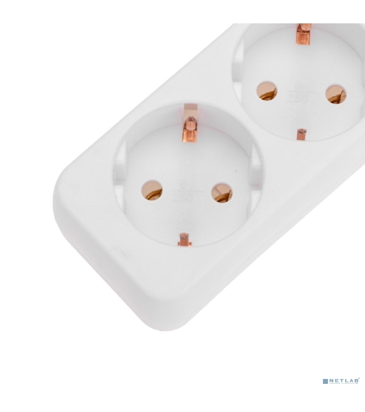 Удлинитель 5 гнезд, 3 м, 3х0,75 мм², с/з, белый PROconnect