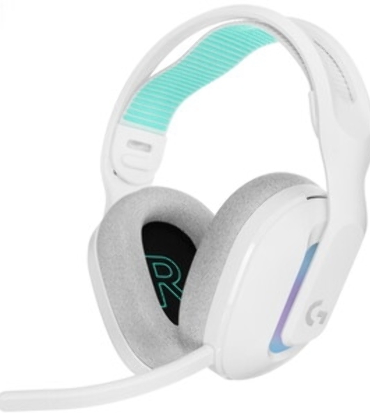 Гарнитура Logitech G522 Lightspeed белый, беспроводная + проводная, Bluetooth 5.3/USB, радиус 30 м, подсветка, съёмный микрофон