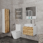 Комплект для ванной, 4 предмета (Тумба Bau Dream Blackwood 60, раковина BAU Hotel 48х37, смеситель для раковины высокий Hotel Still, нержавеющая сталь, выпуск клик клак, белый), фото8