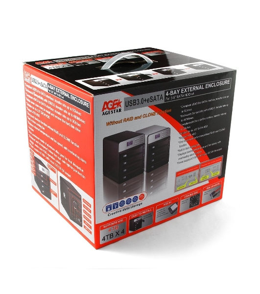 Внешний корпус для HDD AgeStar 3C4B3A1 SATA II алюминий черный LCD 3.5'