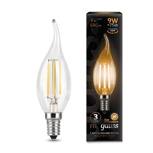 Лампа светодиодная Filament Свеча на ветру E14 9Вт 2700К Gauss 104801109
