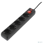 Сетевой фильтр Fillum FL-SP3-5-1.8M-BL, 1.8 м., черный, 2200 Вт., 5 розеток, упаковка- коробка 00-01057159, фото 1