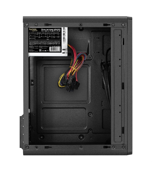 Корпус ExeGate BAA-503U2-AAA350, Mini-Tower, чёрный, 1 x 80/90 мм, БП 350 Вт