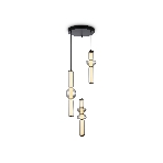 Подвесной светодиодный светильник Ambrella light LH11026/3 BK/SM черный/дымчатый 40W 3000K D380*1720, фото8