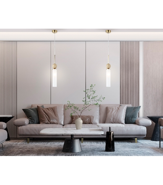 Светильник Ambrella light LH53256 BS/FR латунь/белый матовый E14 max 40W D80*470