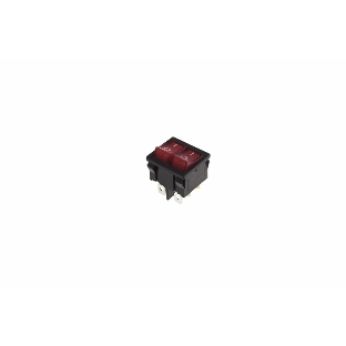 Выключатель клавишный Rexant 250V 6А (6с) ON-OFF красный с подсветкой двойной Mini