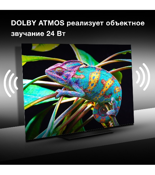 Телевизор Hyundai 65' H-LED65OBU7700 черный OLED UHD 120Hz Smart TV