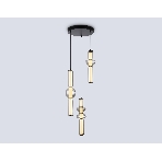 Подвесной светодиодный светильник Ambrella light LH11026/3 BK/SM черный/дымчатый 40W 3000K D380*1720, фото7