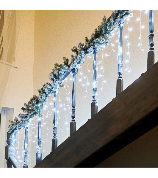 Гирлянда светодиодная Neon-night 'Бахрома' 3*0,8 м 200 LED белые, прозрачный ПВХ