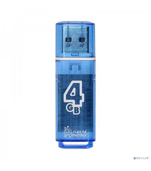 Флешка USB Smartbuy Glossy series Blue (SB4GbGS-B), 4Gb, USB 2.0, R/W 25/15, синий