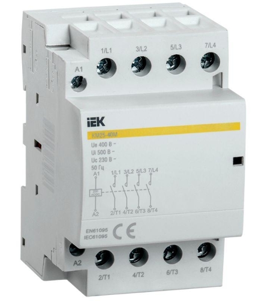 Контактор модульный КМ25-40М AC/DC IEK MKK21-25-40 IEK