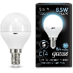 Лампа светодиодная Gauss 6.5Вт цок.: E14 шар 220B 4100K св. свеч. бел.нейт. (упак.: 10 шт), фото6