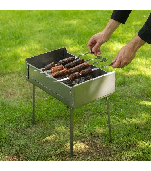 Мангал-дипломат Palisad Camping в сумке 410x280x125 мм, 1,5 мм, 6 шампуров в комплекте