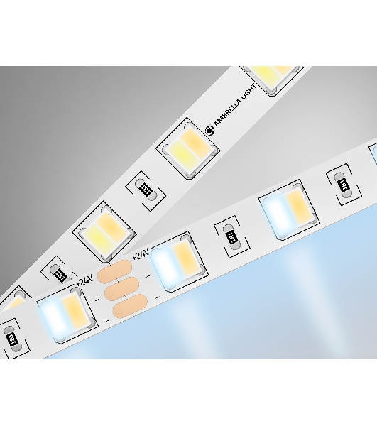 Светодиодная лента Ambrella light GS4101 5050 60Led/ 14W m/ 24V IP20 CCT 3000-6500K/ 5000*10*1.87mm (3 конт.)