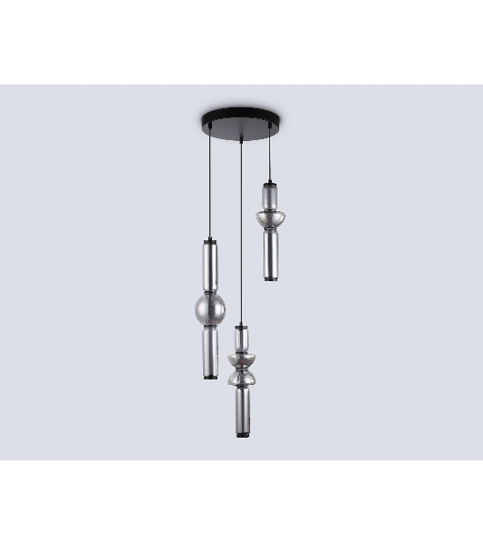 Подвесной светодиодный светильник Ambrella light LH11026/3 BK/SM черный/дымчатый 40W 3000K D380*1720