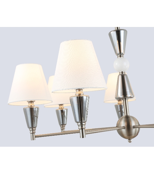 Люстра Ambrella light LH75256/7 SN/FR сатин никель/белый матовый E14*7 max 40W D860*520