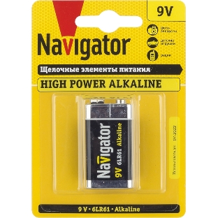 Элемент питания алкалиновый Navigator 'крона' NBT-NE-6LR61-BP1 (блист.1шт)