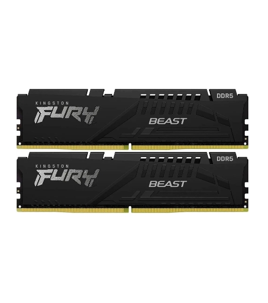 Оперативная память Kingston Fury Beast, DDR5, 32GB (2x16GB), 5600MHz, CL40, DIMM, с радиаторами, черный