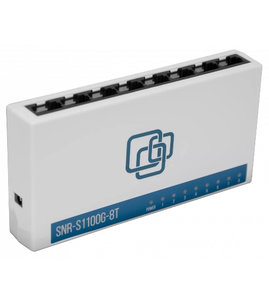 Коммутатор SNR SNR-S1100G-8T, 1Gbит/с, количество портов 8 шт, (L2)