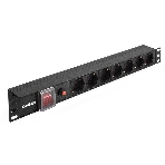 Блок розеток горизонтальный ExeGate ServerPro PDU-19H702 Al-7S-C14-SW-O, 19', 1U, Алюминий, 7 Schuko, С14, защита от перегрузки, черный, фото9