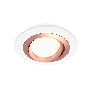 Комплект встраиваемого поворотного светильника Ambrella light XC7621084 SWH/PPG белый песок/золото розовое полированное MR16 GU5.3 (C7621, N7005)