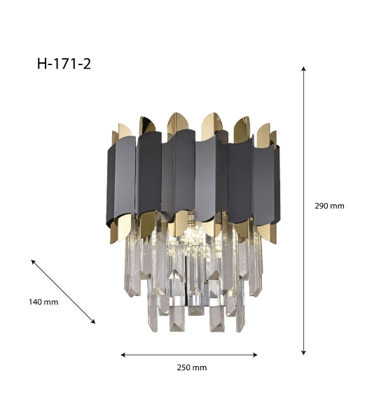Бра HIPER H171-2 2E1440Вт BLACK/GOLD