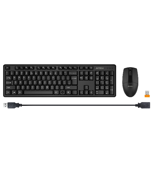 Комплект клавиатура+мышь A4Tech 3330N беспроводной, USB, 1200 DPI, чёрный