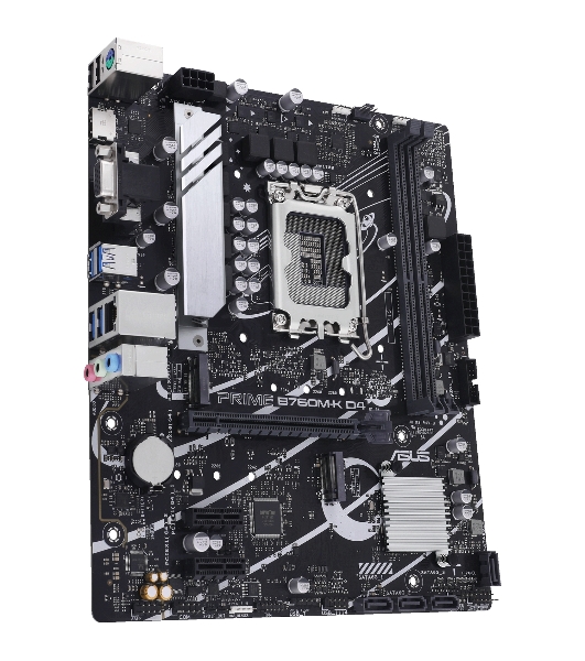 Материнская плата ASUS PRIME B760M-K D4, LGA 1700, Intel B760, 2xDDR4, 4xSATA, 2xM.2, 1xPCIe 4.0 x16, 2xPCIe x1, 1xHDMI, 1xVGA, 1x 2.5Gb LAN, 2xUSB-A 3.2 Gen 1, 2xUSB-A 2.0, 3x3.5 мм, 7.1, mATX