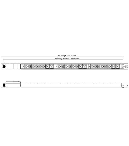 Блок распределения питания Powercom PDU-32AV24-18C3-6C9-3P верт.размещ. 18xC13 6xC19 3x32A IEC 60309 2м