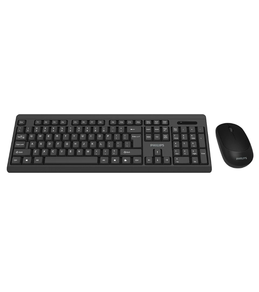 Комплект клавиатура+мышь Philips SPT6324 беспроводной, USB, 1000 DPI, чёрный