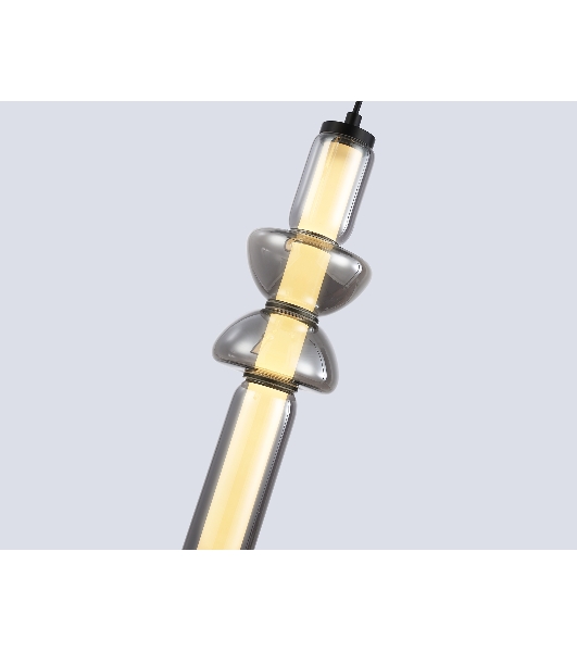 Подвесной светодиодный светильник Ambrella light LH11026/3 BK/SM черный/дымчатый 40W 3000K D380*1720