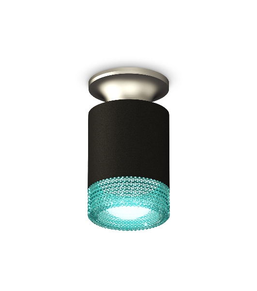 Светильник Ambrella Light XS6302142 SBK/MCH/BL черный песок/хром матовый/голубой MR16 GU5.3 (N6904, C6302, N6153)