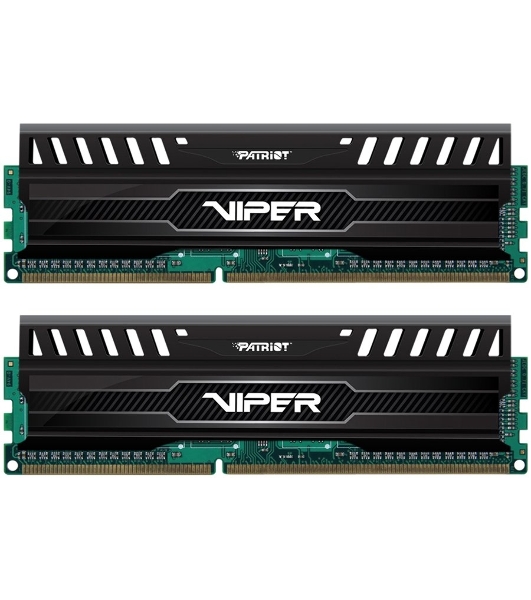 Оперативная память Patriot Viper 3, DDR3, 16GB (2x8 GB), 1600 MHz, CL9, DIMM, радиатор, черный
