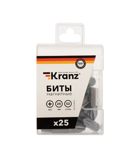 Бита Kranz PH2х25 мм для шуруповерта (упак. 25 шт.)