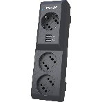 Сетевой фильтр Surge protector Pilot 3G 3xGP euro outlets, 10А/2.2 кВа, 2xUSB, 1.8m, черный, фото6
