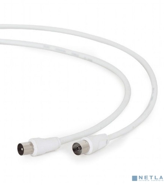 Кабель телевизионный Cablexpert CCV-515-W, Coaxial M/F, белый, 1.8м