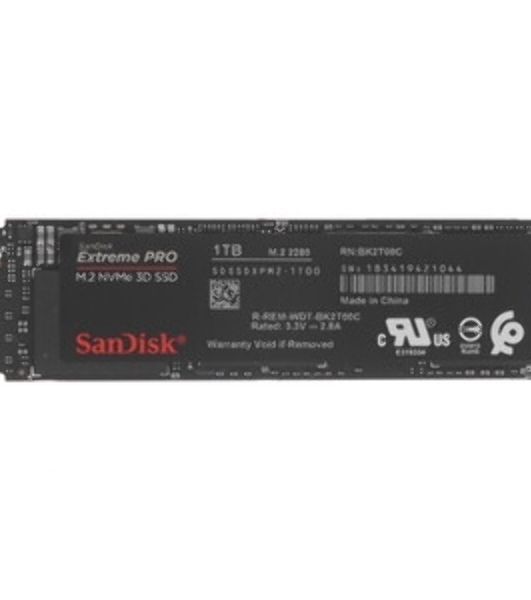 Накопитель SSD SanDisk Extreme M.2 2280 NVMe 2Tb, 51500MBs/4850MBs TBW 1200, SDSSDX3N-2T00-G26, 1 year