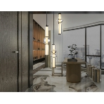 Подвесной светодиодный светильник Ambrella light LH11026/3 BK/SM черный/дымчатый 40W 3000K D380*1720, фото3