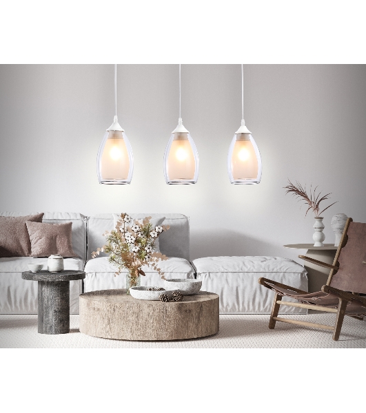 Светильник Ambrella light TR3536/3 WH/CL/FR белый/прозрачный/белый матовый E27*3 max 40W 640*120*820