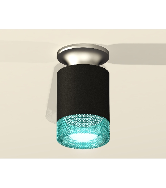 Светильник Ambrella Light XS6302142 SBK/MCH/BL черный песок/хром матовый/голубой MR16 GU5.3 (N6904, C6302, N6153)