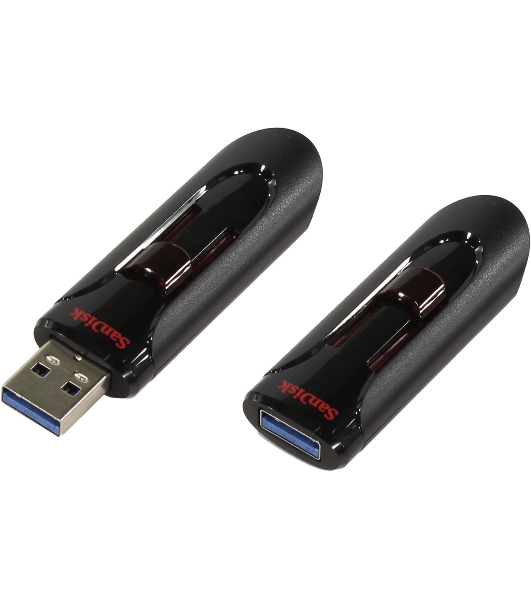 Флешка USB Sandisk CZ600 Cruzer Glide (SDCZ600-064G-G35), 64Gb, USB 3.0, R/W 10/20, черный