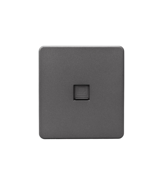 Розетка компьютерная Kranz ROUND RJ45 кат6 с/у титан