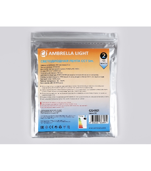 Светодиодная лента Ambrella light GS4101 5050 60Led/ 14W m/ 24V IP20 CCT 3000-6500K/ 5000*10*1.87mm (3 конт.)