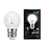 Лампа светодиодная Gauss LED Шар E27 9.5W 950lm 4100K 1/10/50, фото 1