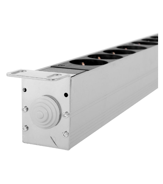Блок силовых розеток Rem Rem-32, Shuko х 20, IEC 60320 С19 х 12, вход колодка, 19', 1863х45х45 мм (ВхШхГ), 32А, автомат + амперметр, черный, 2 контура
