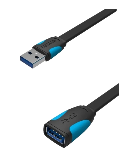 Кабель-удлинитель Vention USB 3.0 AM/AF - 2 м плоский VAS-A13-B200