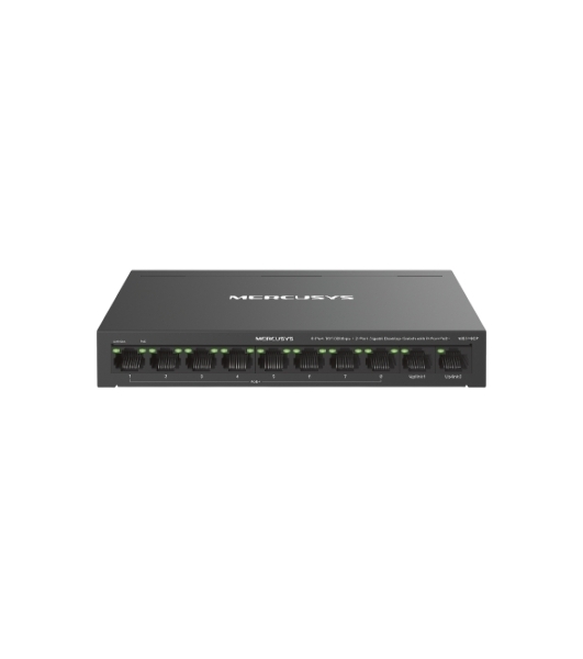 Коммутатор настольный Mercusys MS110CP с 8 портами PoE+ 10/100 Мбит/c и 2 гигабитными портами