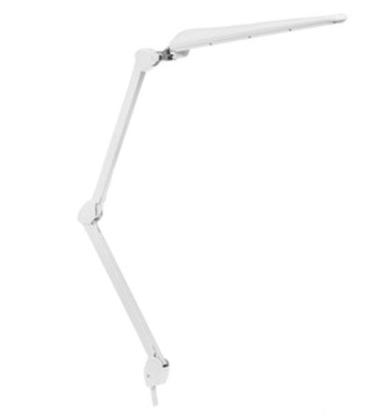Лампа настольная бестеневая на струбцине Rexant ECO light, 324 SMD LED с диммером, теплый/холодный цвет свечения, белая